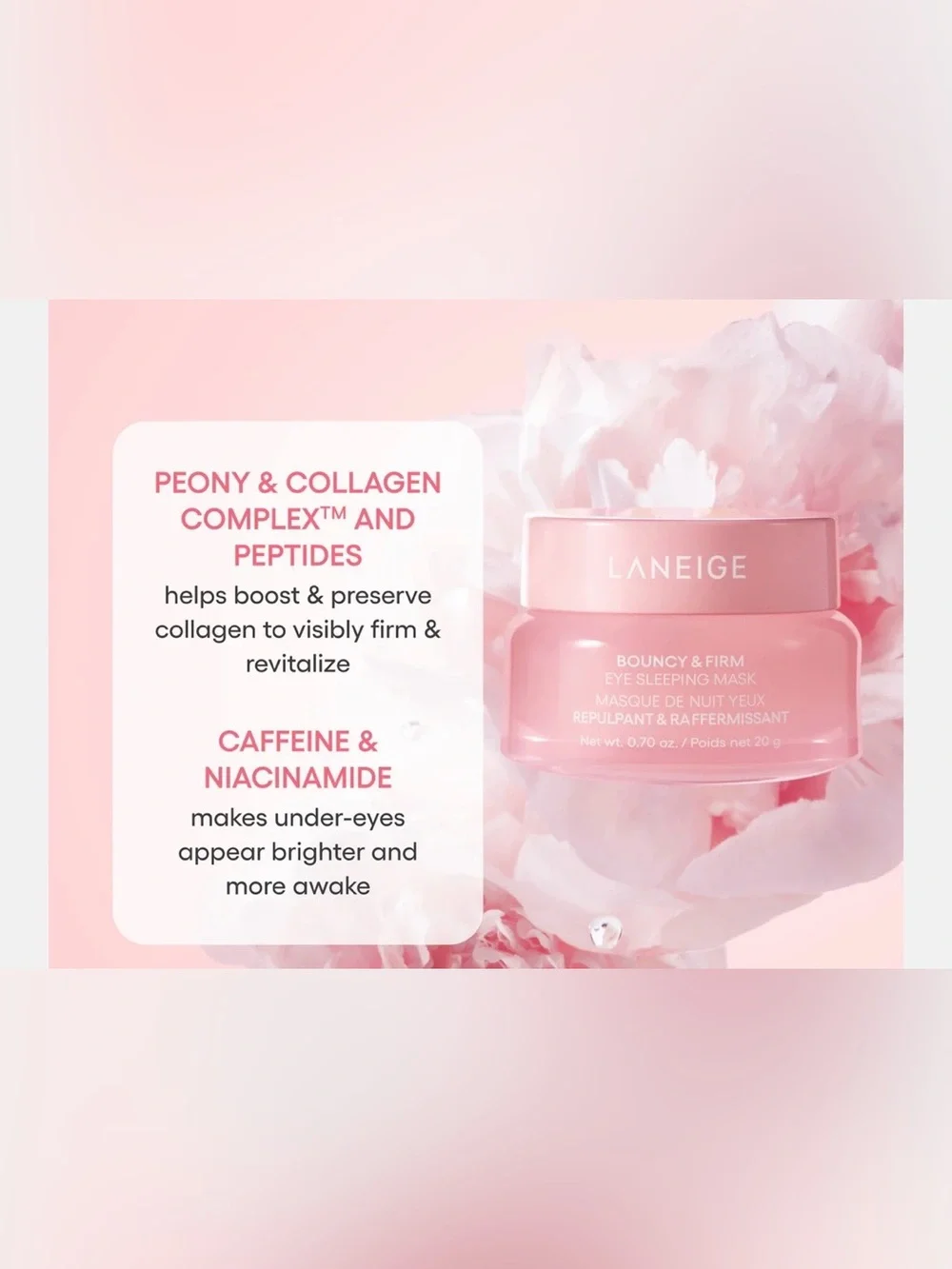 Laneige Bouncy and Firm Eye Sleeping Mask 🌸